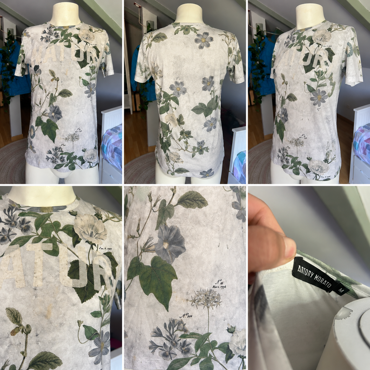 Camiseta Antony Morato estampado floral | Talla M | Algodón Premium