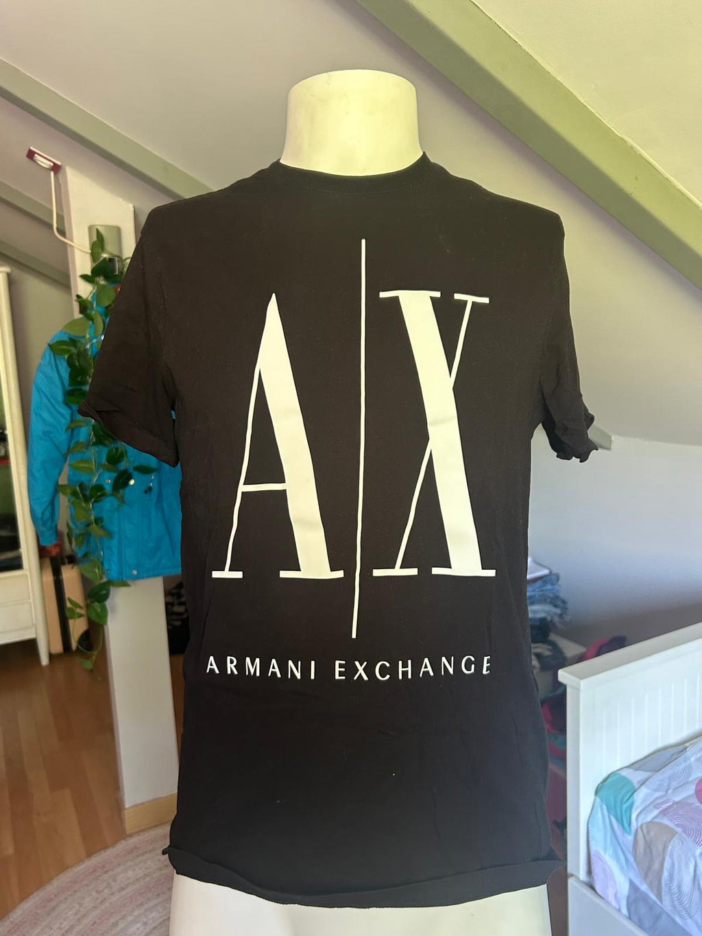 Camiseta Armani Exchange A|X negra con logo XL | Talla M