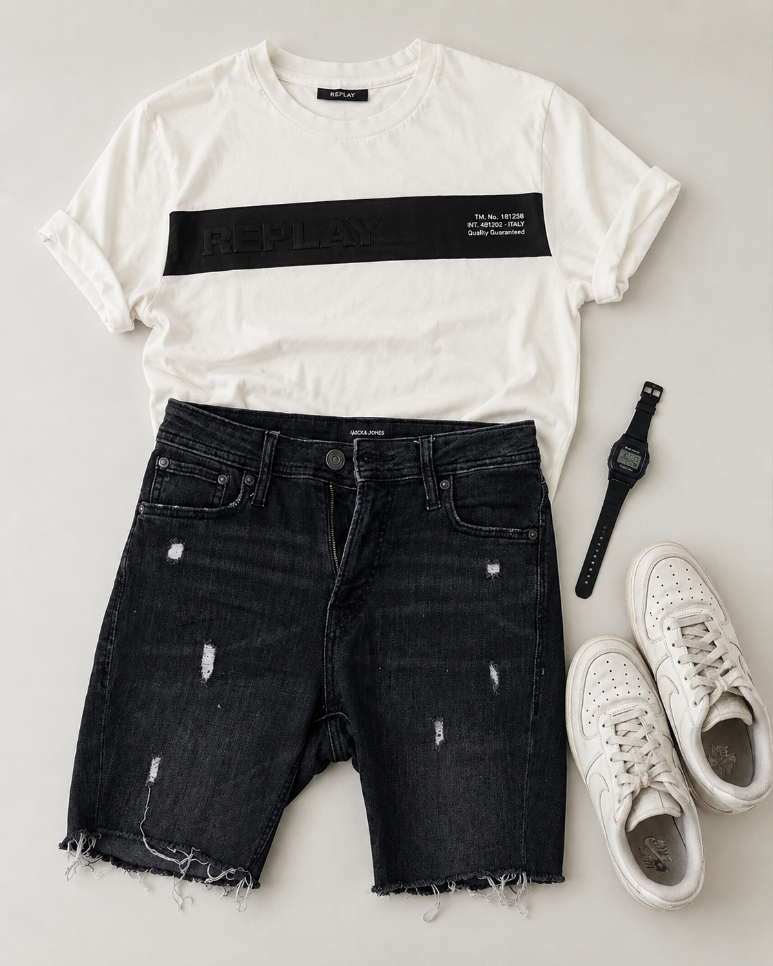 Short Vaquero Negro Jack & Jones Skinny Liam | Adonay Vintage
