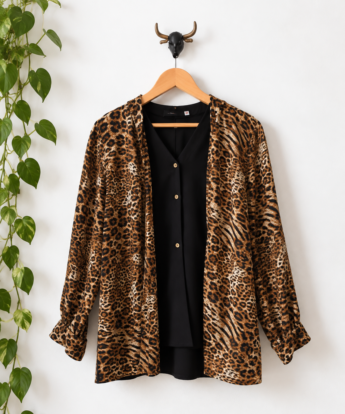 Camisa Vintage Multileopardo · Y2K