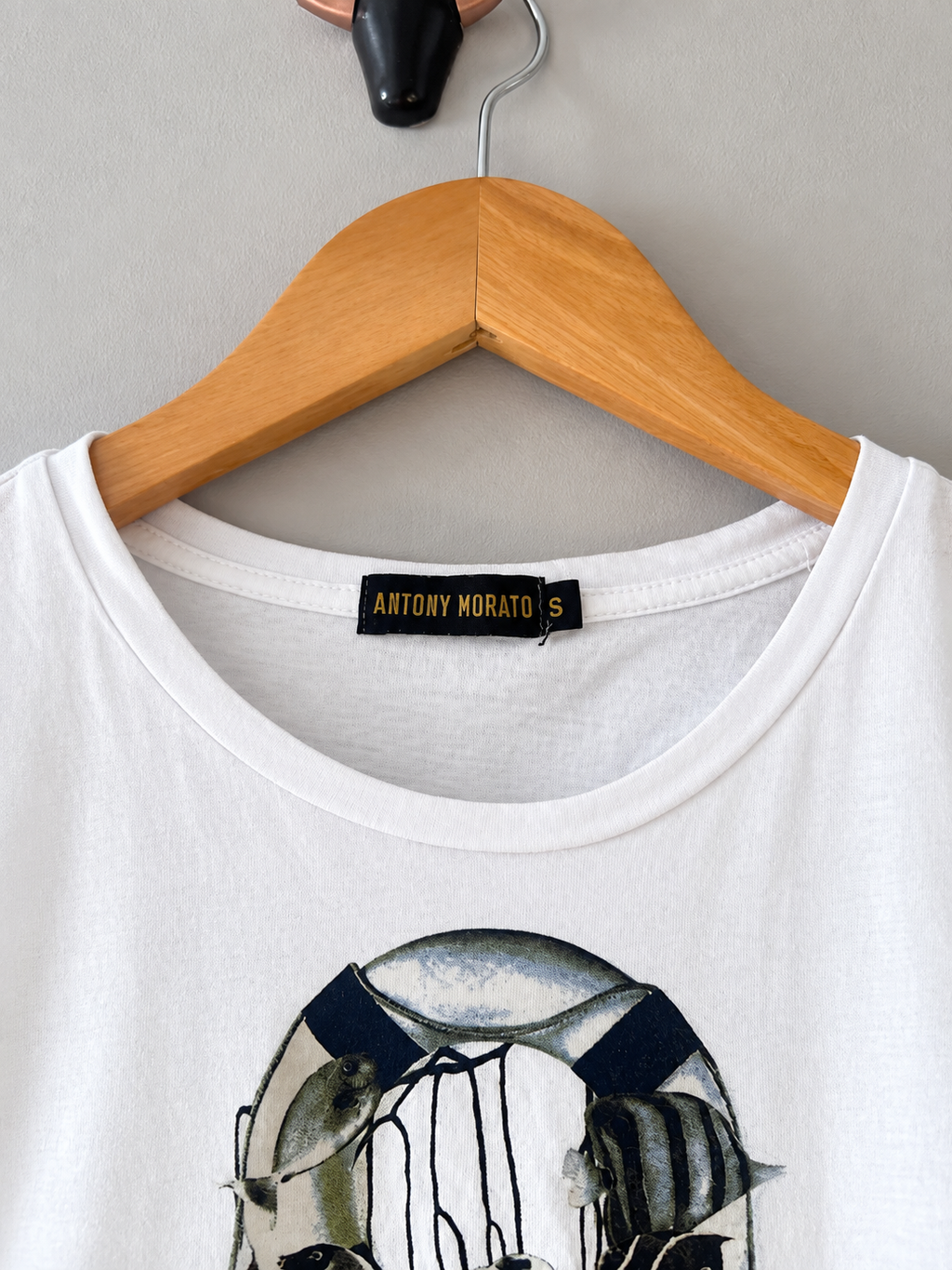 Camiseta Antony Morato Blanca Estampado Náutico · Talla S