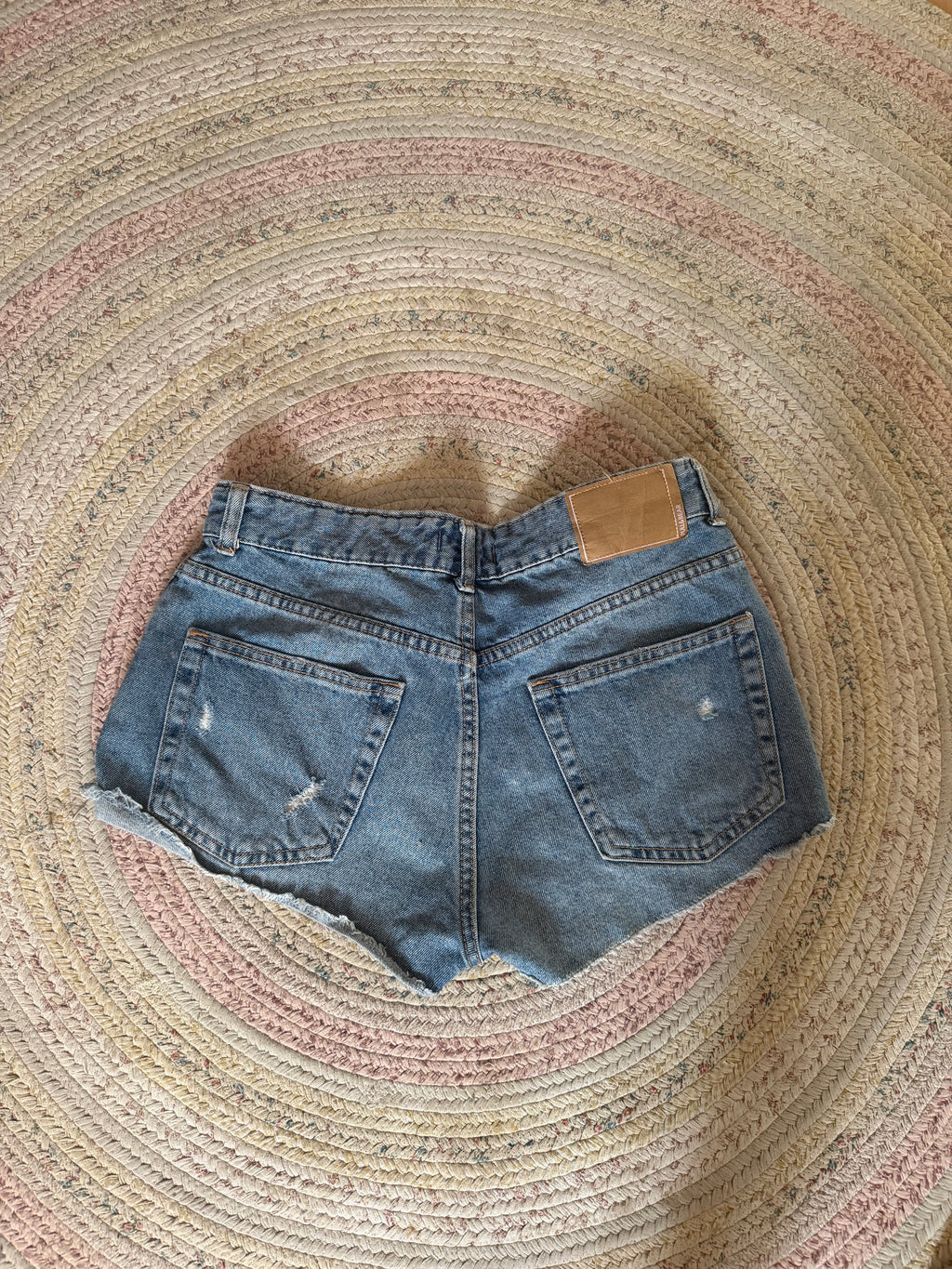Short vaquero Pull&Bear azul con lunares | Talla 38 (M)
