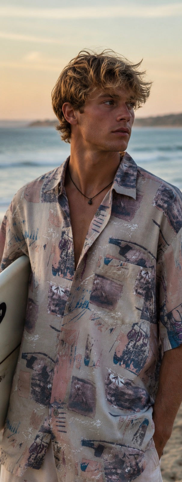 Camisa Vintage 90s Abstract Surfer Oversize