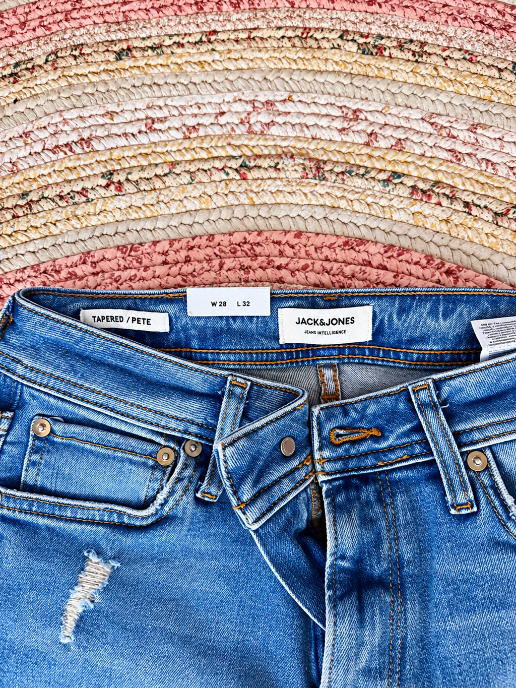 Jeans Vintage Denim Azul Tapered · Talla 28/32