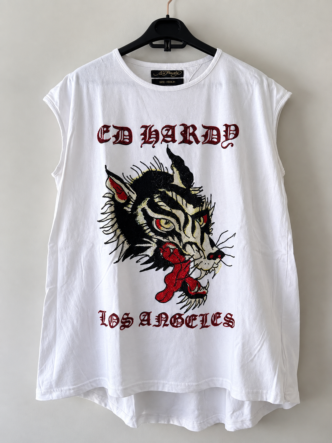 Ed Hardy Vintage · Camiseta Tigre Strass · Talla M