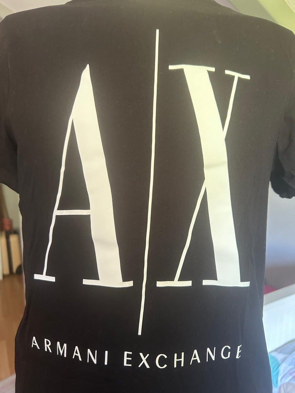 Camiseta Armani Exchange A|X negra con logo XL | Talla M