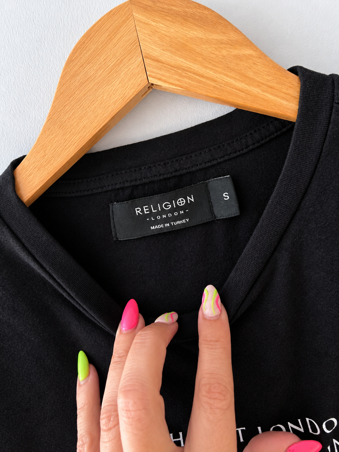 Camiseta Religion London Negra Skeleton · Talla S