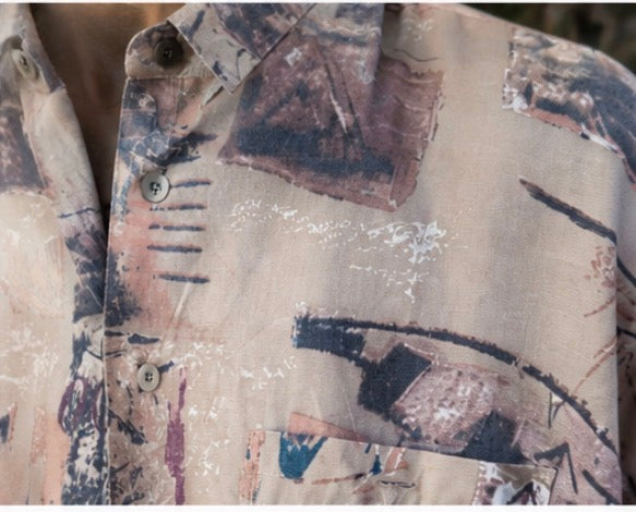 Camisa Vintage 90s Abstract Surfer Oversize