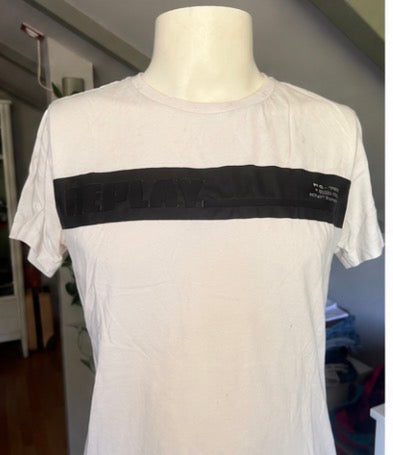 Camiseta Replay blanca con logo frontal | Talla M