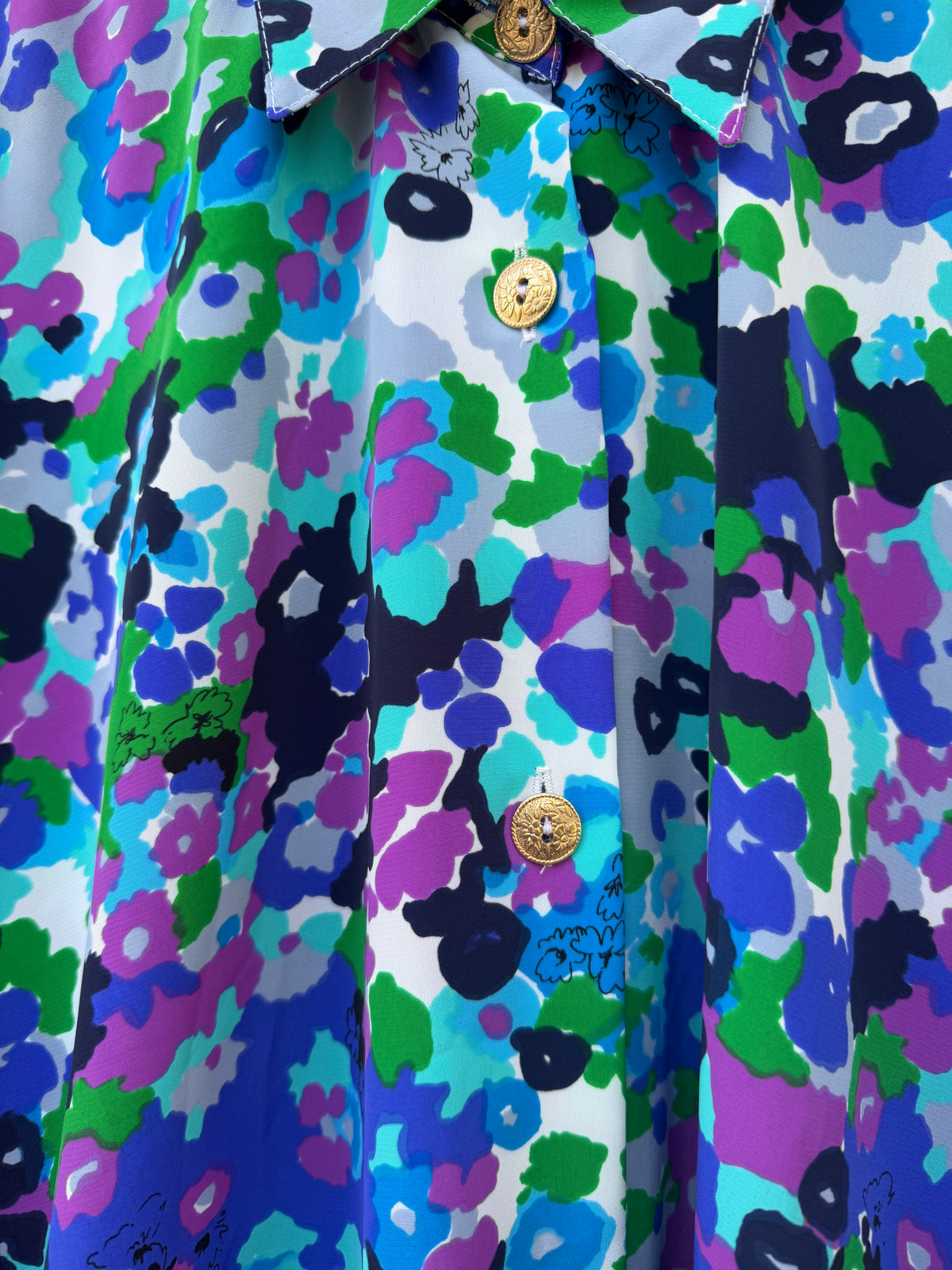 Camisa Vintage Floral Multicolor · Sin Marca