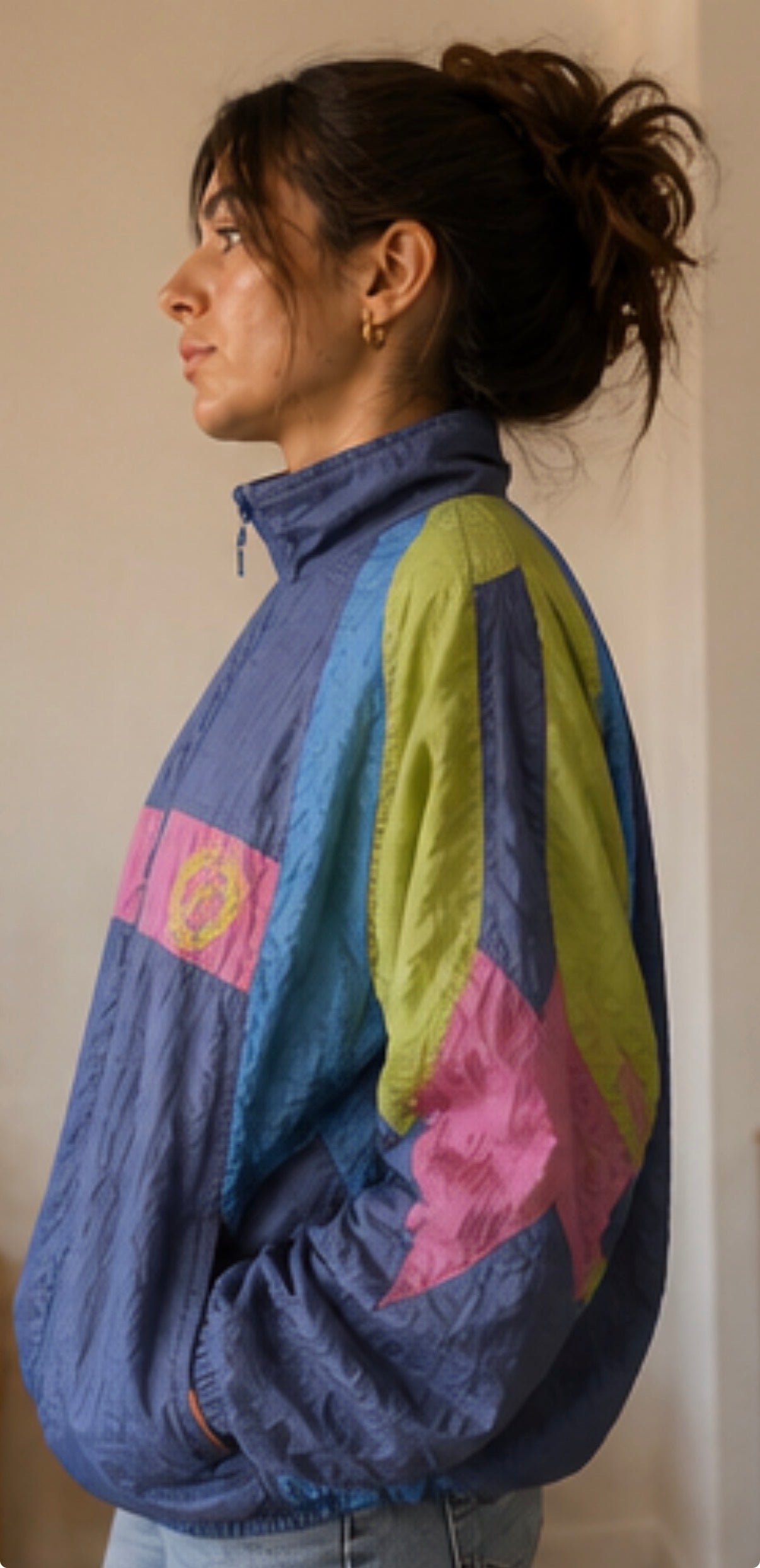 Cortavientos Vintage 90s Color Block Oversize