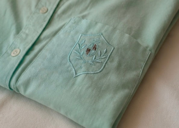Camisa Vintage Verde Menta Bordada | Adonay Vintage