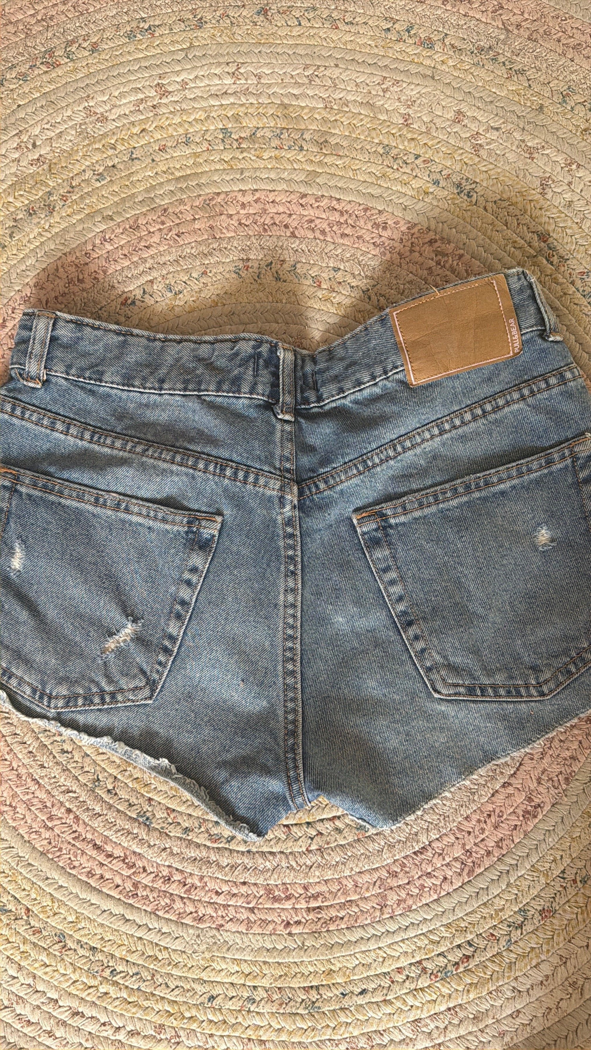 Short vaquero Pull&Bear azul con lunares | Talla 38 (M)
