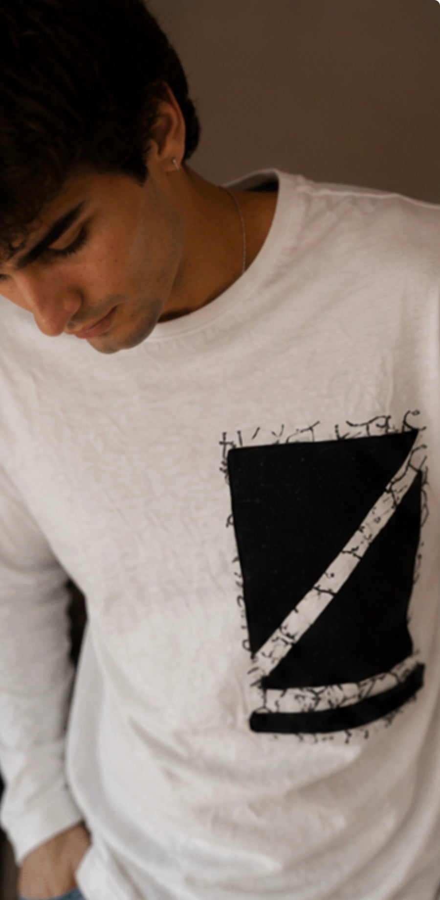 Camiseta Antony Morato Blanca Manga Larga Print Minimal