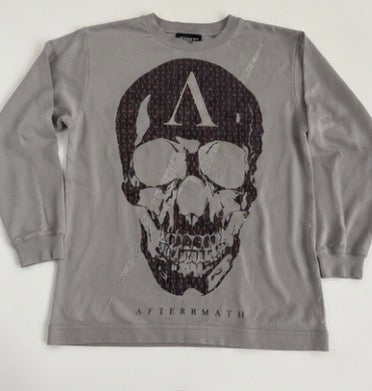 Sudadera Aftermath Gris Calavera con Strass - Talla M