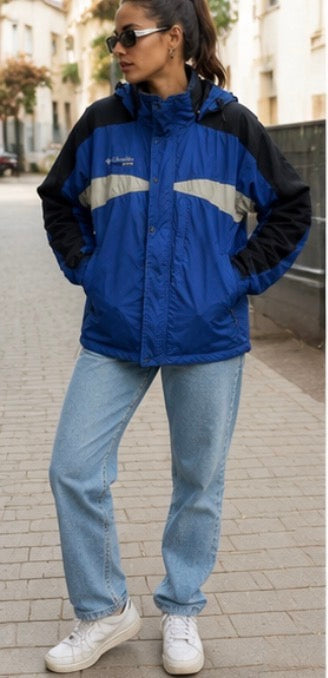 Chaqueta Columbia Crossterra Vintage 90s Azul con Polar Interior Desmontable