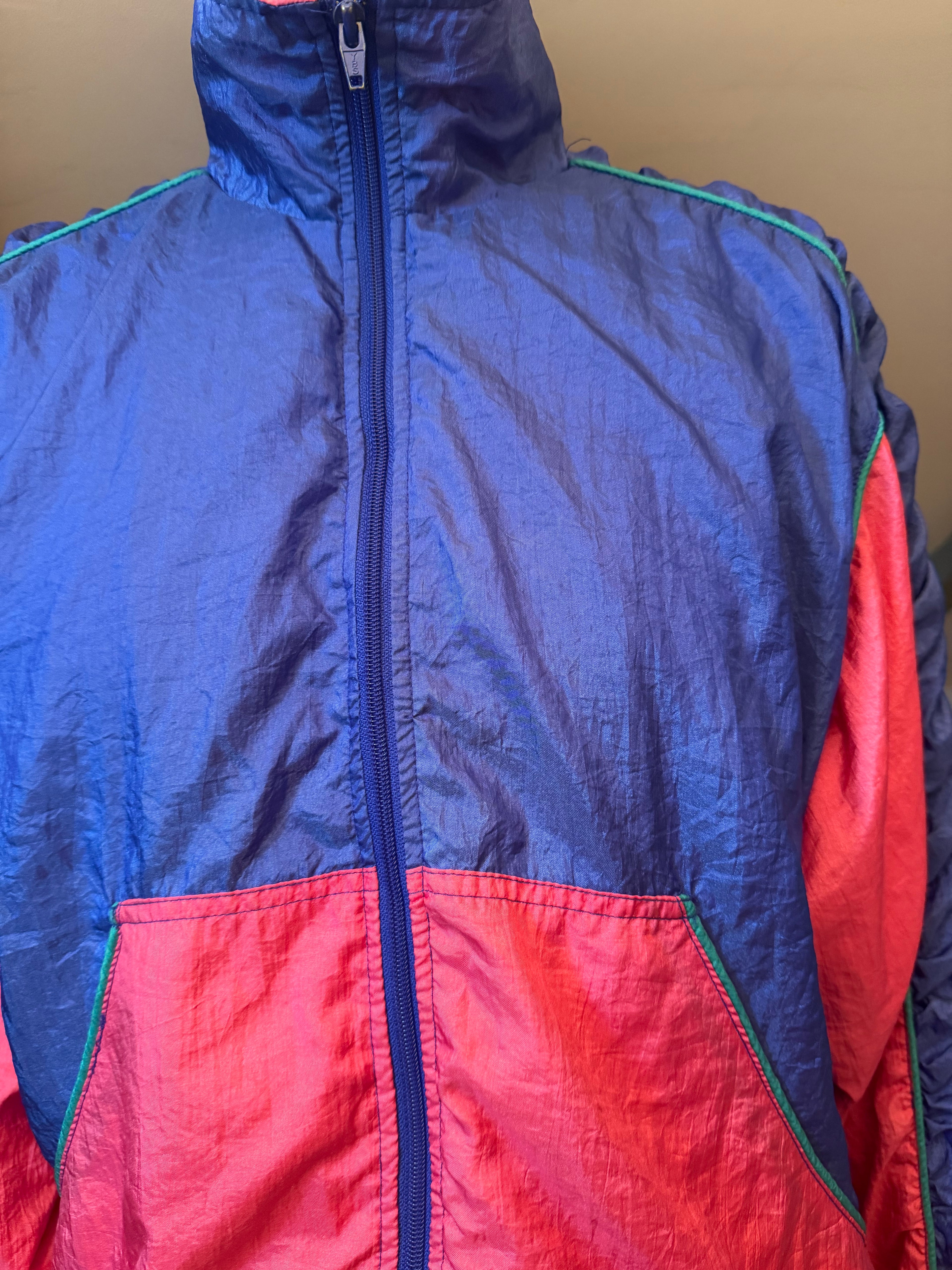 Chaqueta vintage 90s WINTERSET color block azul y rosa estilo retro sport