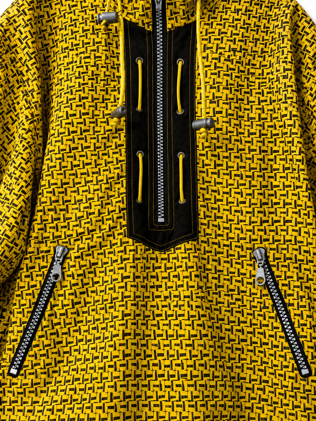 Chaqueta Retro Ski Geométrica Amarillo & Negro · 80s/90s