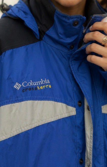 Chaqueta Columbia Crossterra Vintage 90s Azul con Polar Interior Desmontable
