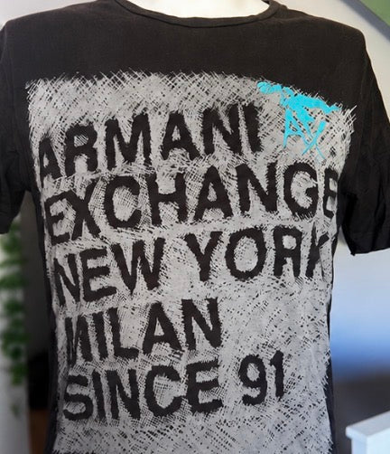 Camiseta Armani Exchange Negra Estampado Logo | Talla M
