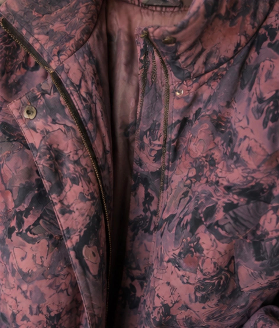 Chaqueta acolchada abstract print oversized 90s