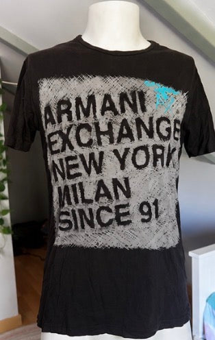 Camiseta Armani Exchange Negra Estampado Logo | Talla M