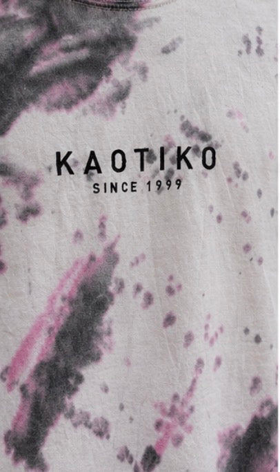 Camiseta Tie-Dye Kaotiko Rosa y Gris | Talla M