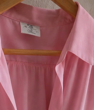 Camisa Vintage Rosa Pastel Anudada 90s