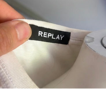 Camiseta Replay blanca con logo frontal | Talla M