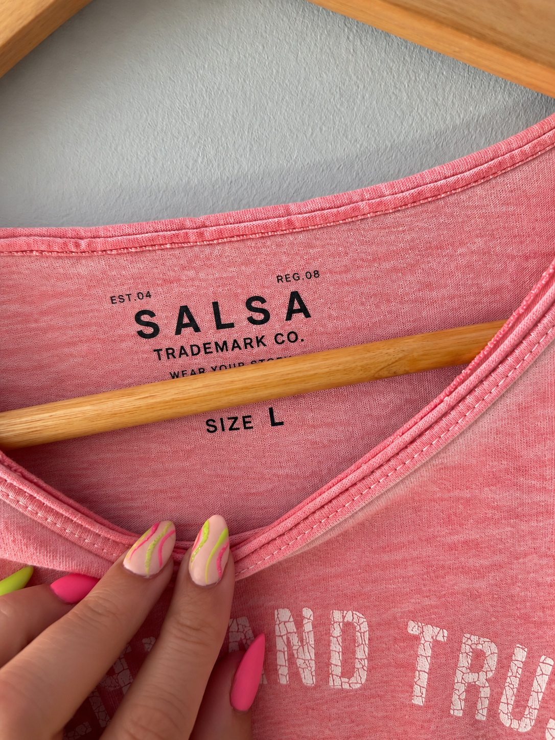 Camiseta Vintage SALSA DENIM Rosa Washed