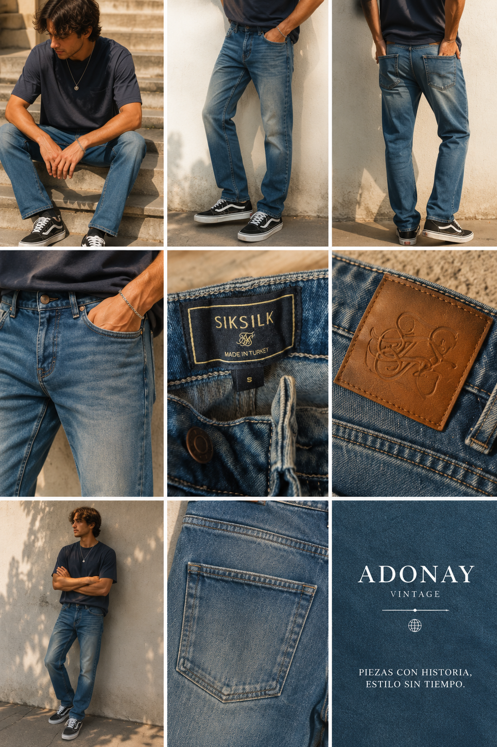 SIKSILK Denim Azul Lavado · Talla S