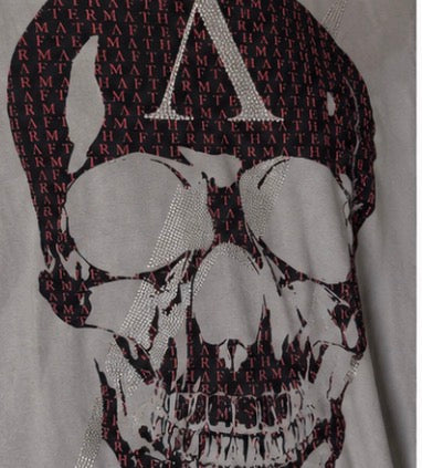 Sudadera Aftermath Gris Calavera con Strass - Talla M