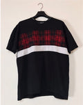Camiseta negra tartán rojo | Estilo Streetwear | Talla M
