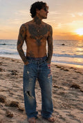 Vaquero Vintage Loose Fit Denim Parches