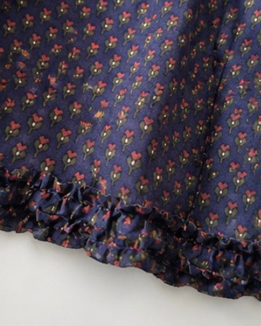 🌸 Falda Mini Boho Floral Azul Marino