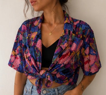 Camisa Vintage Abstracta Oversize Multicolor | Adonay Vintage