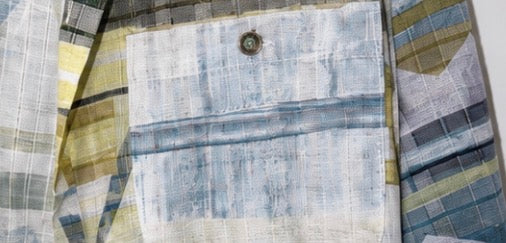 Camisa Vintage Jean Châtel Relax Estampada Azul y Verde