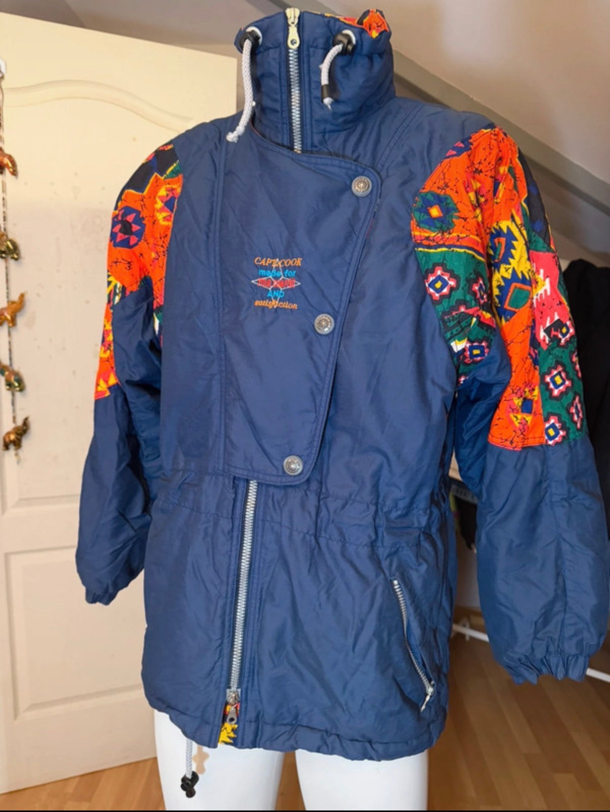 Chaqueta vintage 90s multicolor CAPTCOOK estilo retro oversize