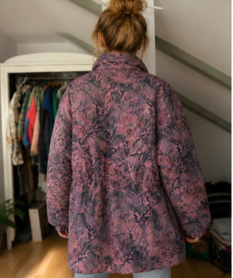 Chaqueta acolchada abstract print oversized 90s