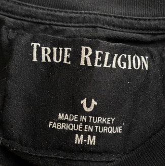 Camiseta True Religion Negra Logo Tonal | Talla M