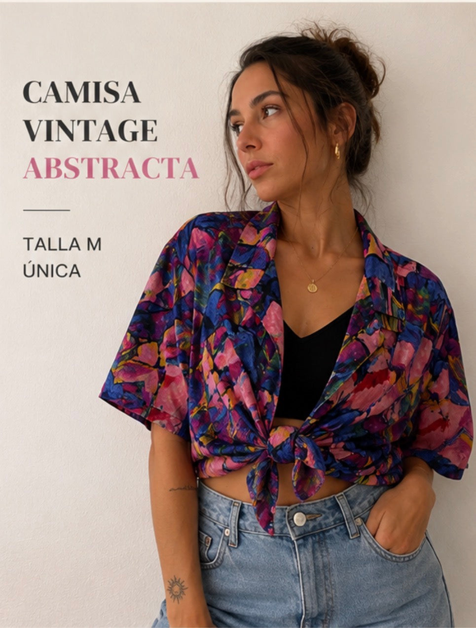 Camisa Vintage Abstracta Oversize Multicolor | Adonay Vintage