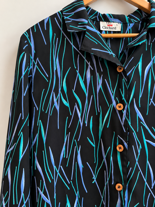Blusa Vintage Clochard Estampado Abstracto