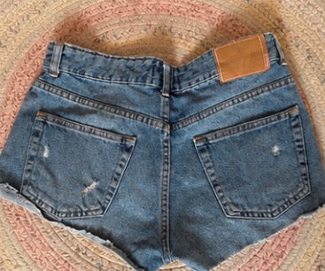 Short vaquero Pull&Bear azul con lunares | Talla 38 (M)