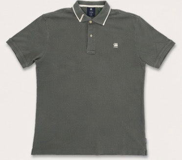 Polo G-Star RAW gris caqui de algodón | Talla M
