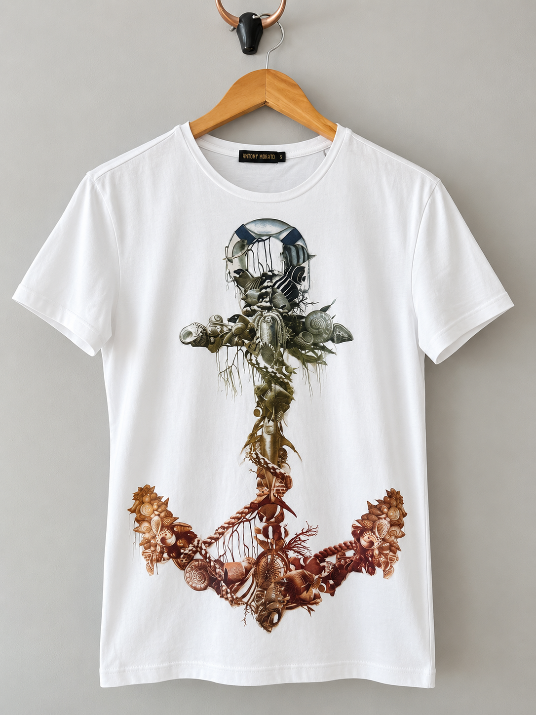 Camiseta Antony Morato Blanca Estampado Náutico · Talla S