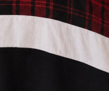 Camiseta negra tartán rojo | Estilo Streetwear | Talla M