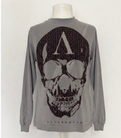 Sudadera Aftermath Gris Calavera con Strass - Talla M