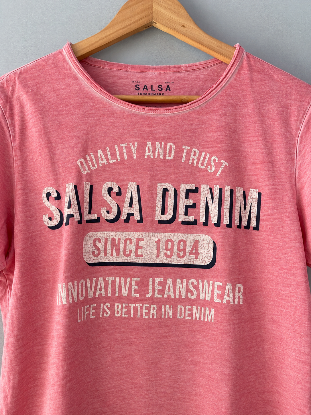 Camiseta Vintage SALSA DENIM Rosa Washed