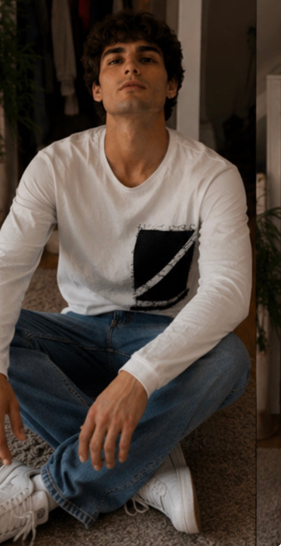 Camiseta Antony Morato Blanca Manga Larga Print Minimal