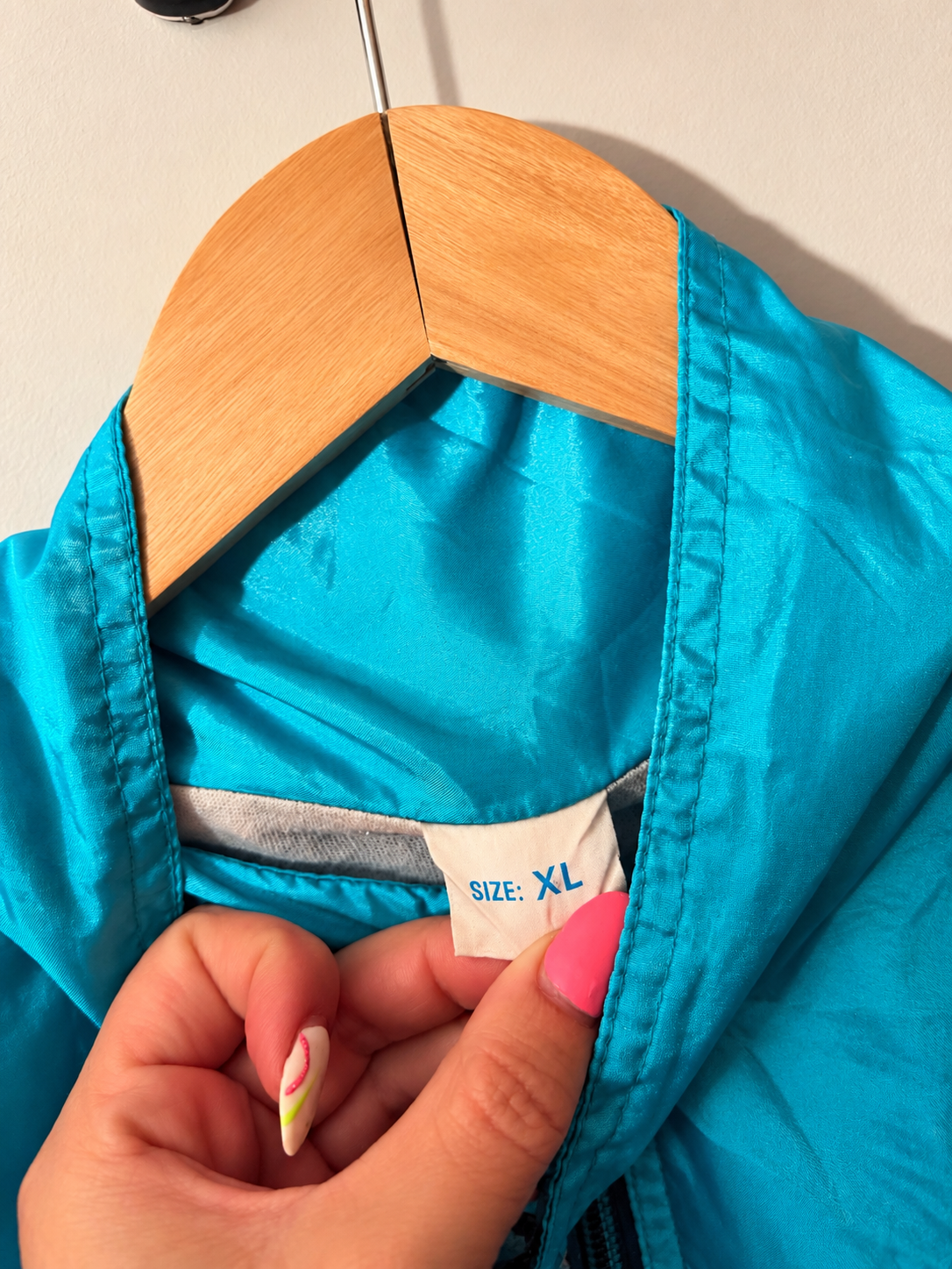 🩵 Chaqueta Vintage Retro Color Block – Talla XL